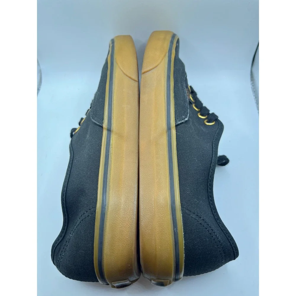 Vans Authentic‎ Black Gum Sole Canvas Sneakers Men US 7.5 Women US 9